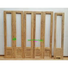ประตูบานเฟี้ยมไม้สัก รหัส F26